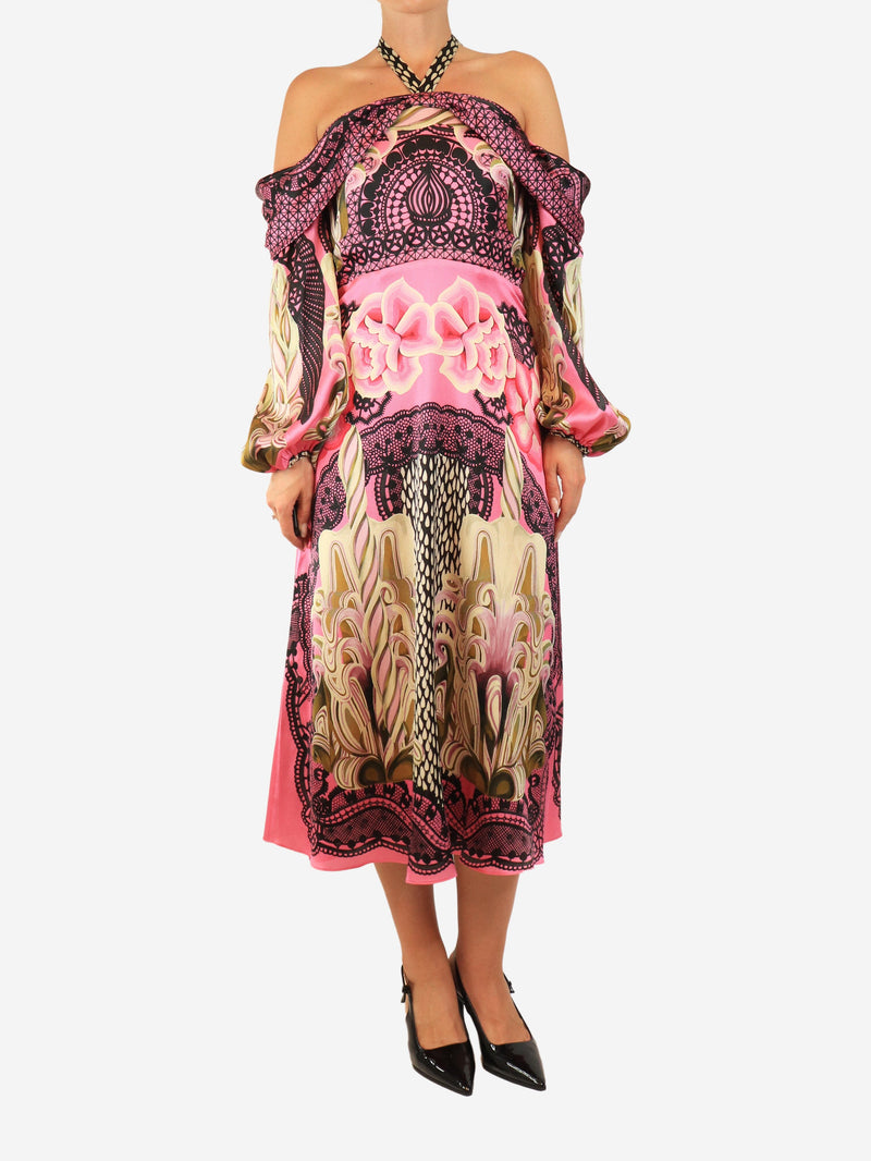 Pink floral silk dress - size UK 12 Dresses Temperley 