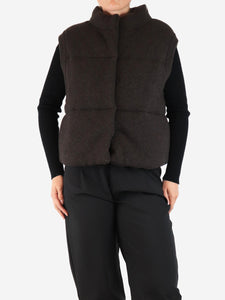 Le Kasha Brown Montana quilted vest - One size