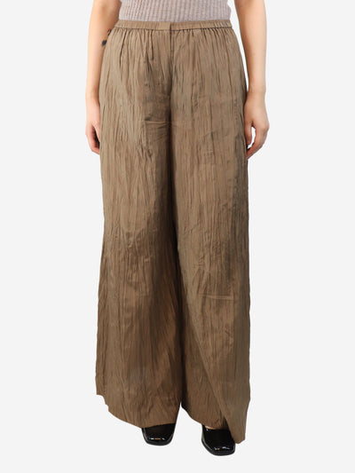 Brown wide-leg pleated trousers - size UK 10 Trousers Joseph 