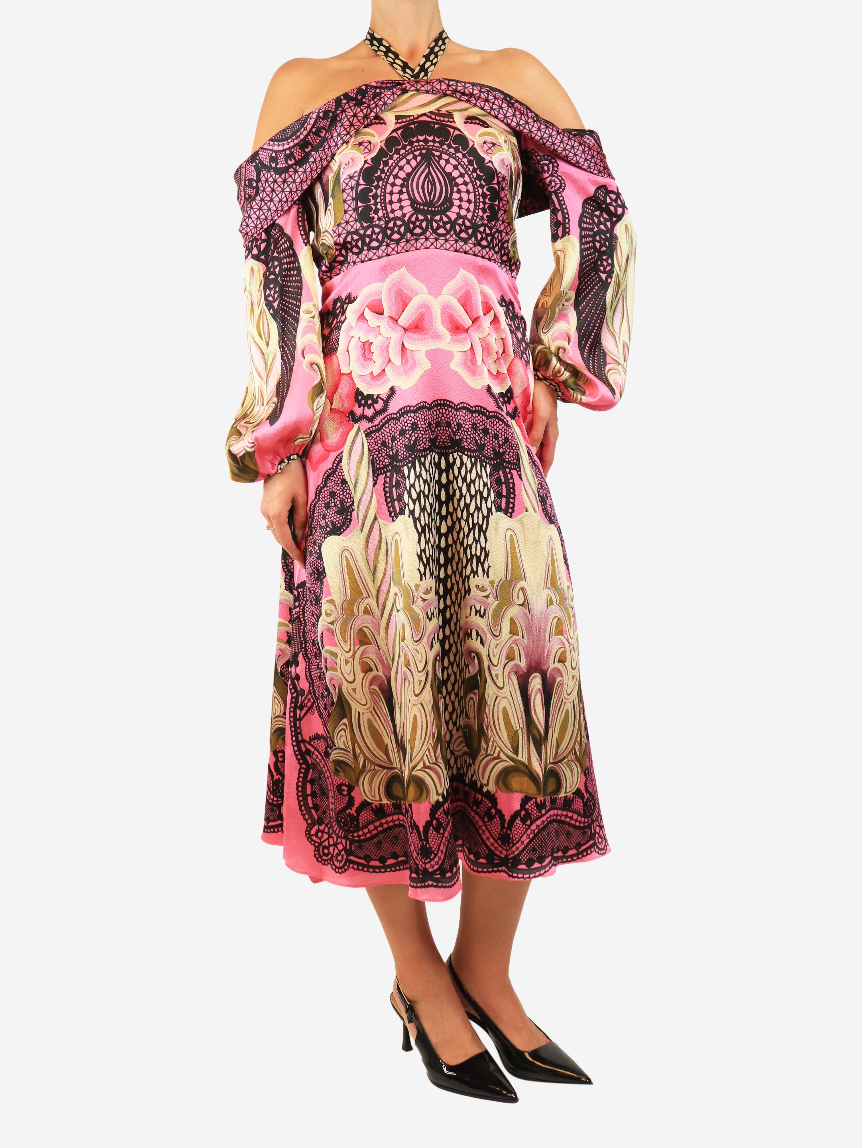 Pink floral silk dress - size UK 12 Dresses Temperley 