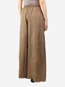 Joseph Brown wide-leg pleated trousers - size UK 10