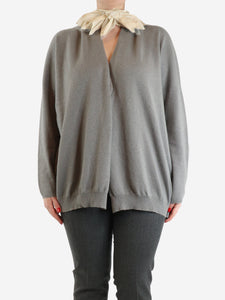 Brunello Cucinelli Grey cashmere cardigan - size XXL