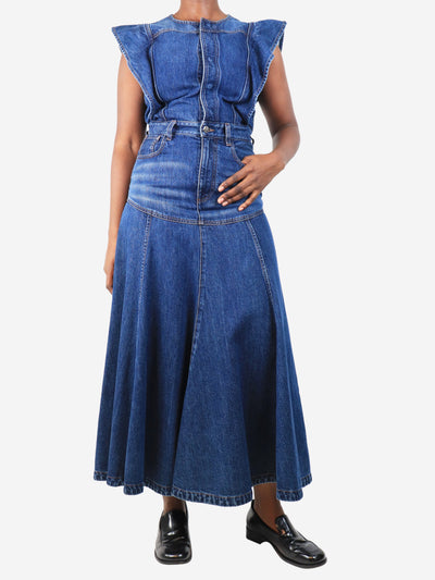 Dusky blue denim maxi dress - size UK 10 Dresses Chloe 