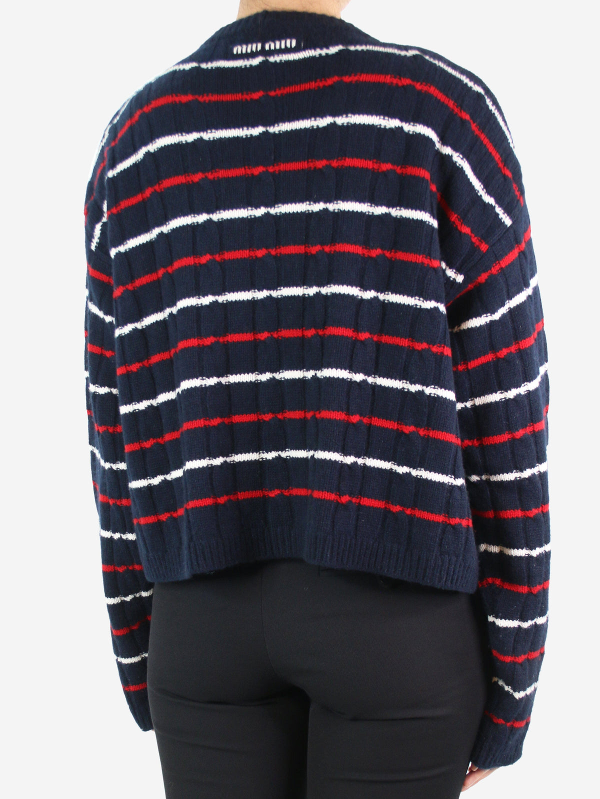 Navy striped cardigan - size IT 38 Knitwear Miu Miu 