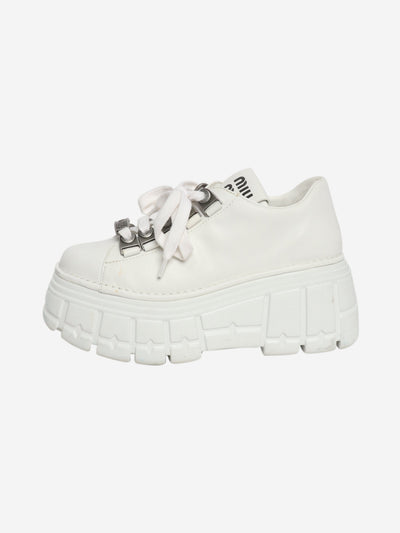White leather platform trainers - size EU 37.5 Trainers Miu Miu 