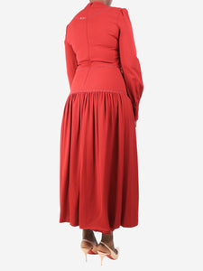 Vilshenko Vilshenko Burgundy lace maxi dress - size UK 12
