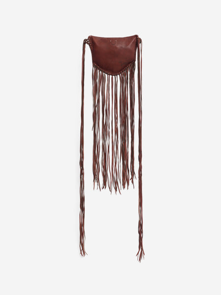 Pinkish brown leather tassel clutch bag alternate image