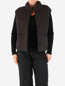 Le Kasha Brown Montana quilted vest - One size
