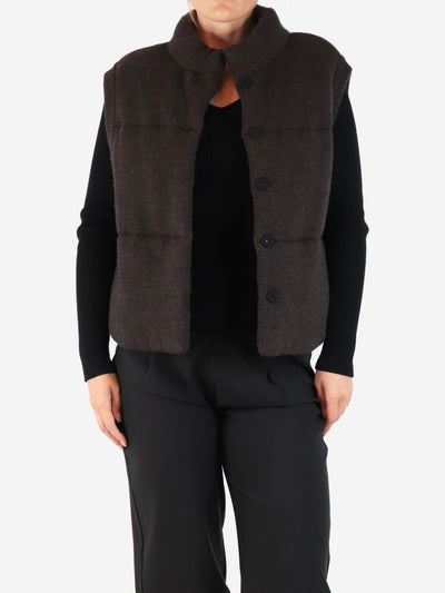 Brown Montana quilted vest - One size Coats & Jackets Le Kasha 