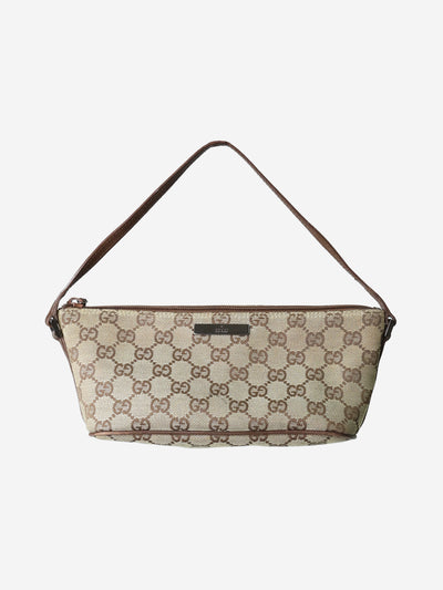 Brown GG Supreme canvas pouch bag Top Handle Bags Gucci 