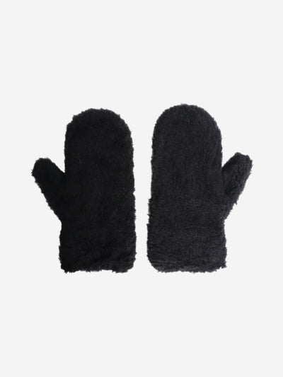 Black teddy mittens - size M Gloves Max Mara 