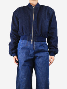 The Frankie Shop Cropped denim bomber jacket - size S