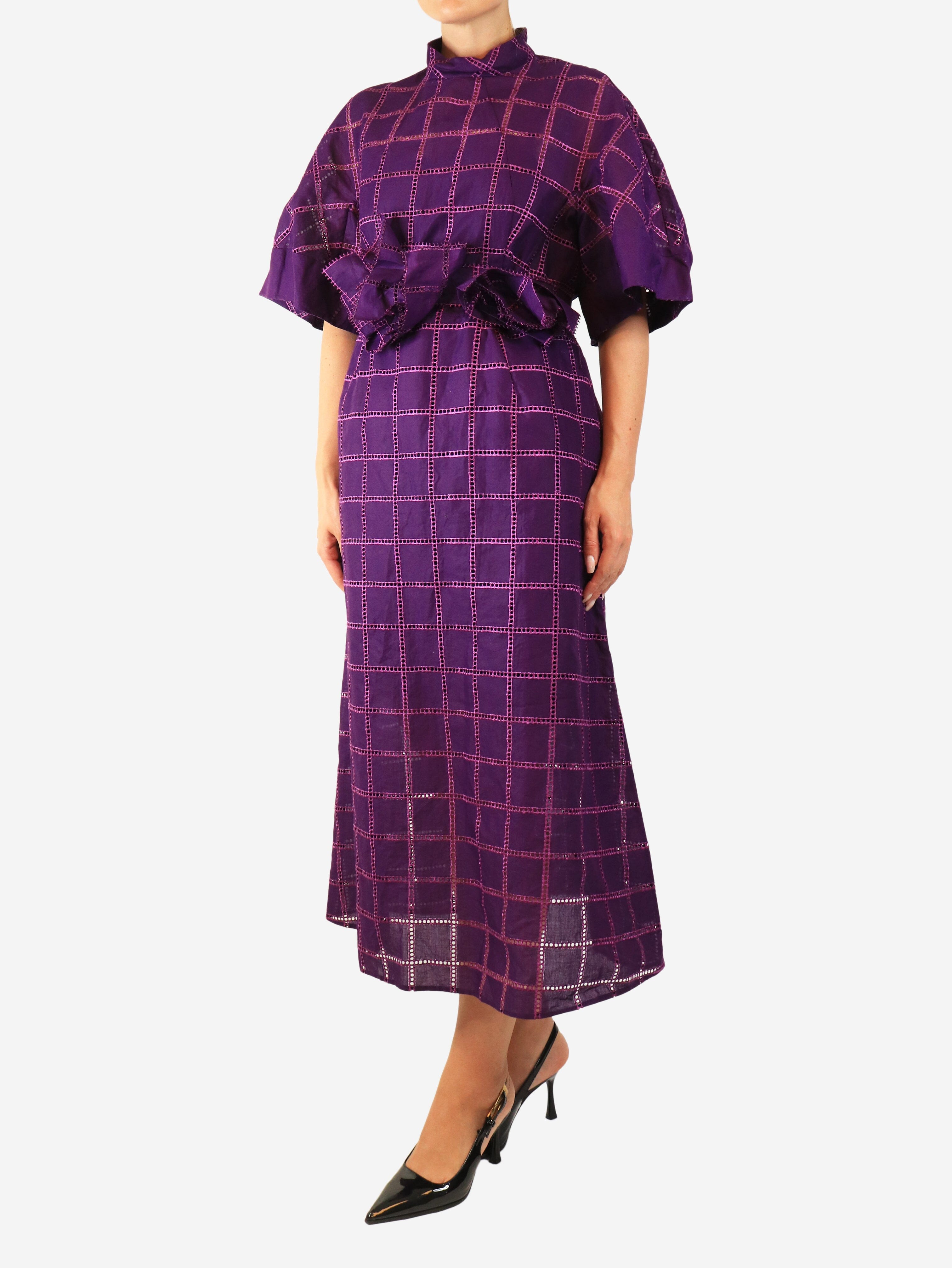 Purple grid-check dress - size Dresses Delpozo 