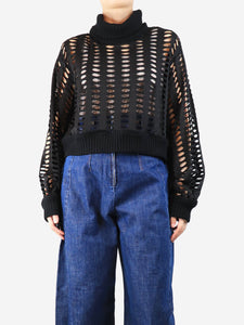 Symetria Black cut-out detail top - size S