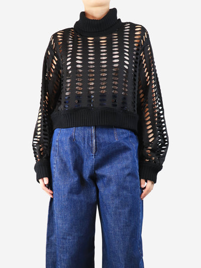 Black cut-out detail top - size S Tops Symetria 