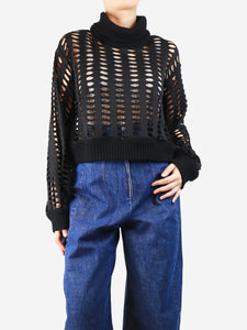 Symetria Black cut-out detail top - size S
