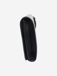 Black leather clutch
