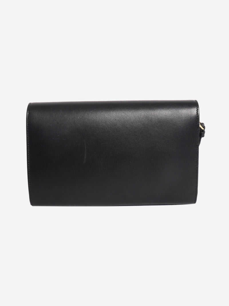 Black leather clutch