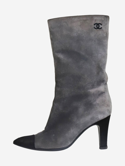 Grey suede boots with pointed toe - size EU 36.5 Boots Chanel 