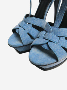 Saint Laurent Blue denim platform sandal heels - size EU 39.5 (UK 6.5)