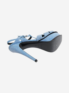 Saint Laurent Blue denim platform sandal heels - size EU 39.5 (UK 6.5)