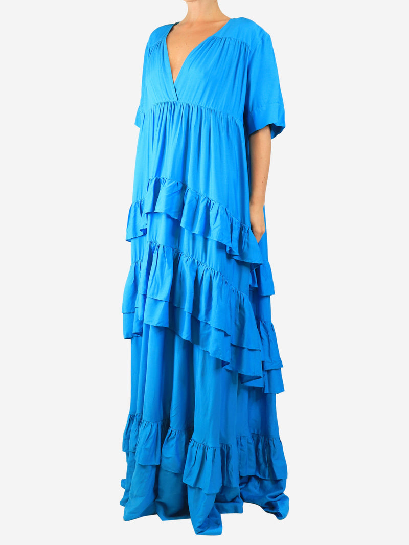 Blue tiered maxi dress - size L Dresses Adriana Degreas 