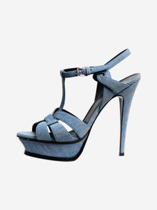 Saint Laurent Blue denim platform sandal heels - size EU 39.5 (UK 6.5)