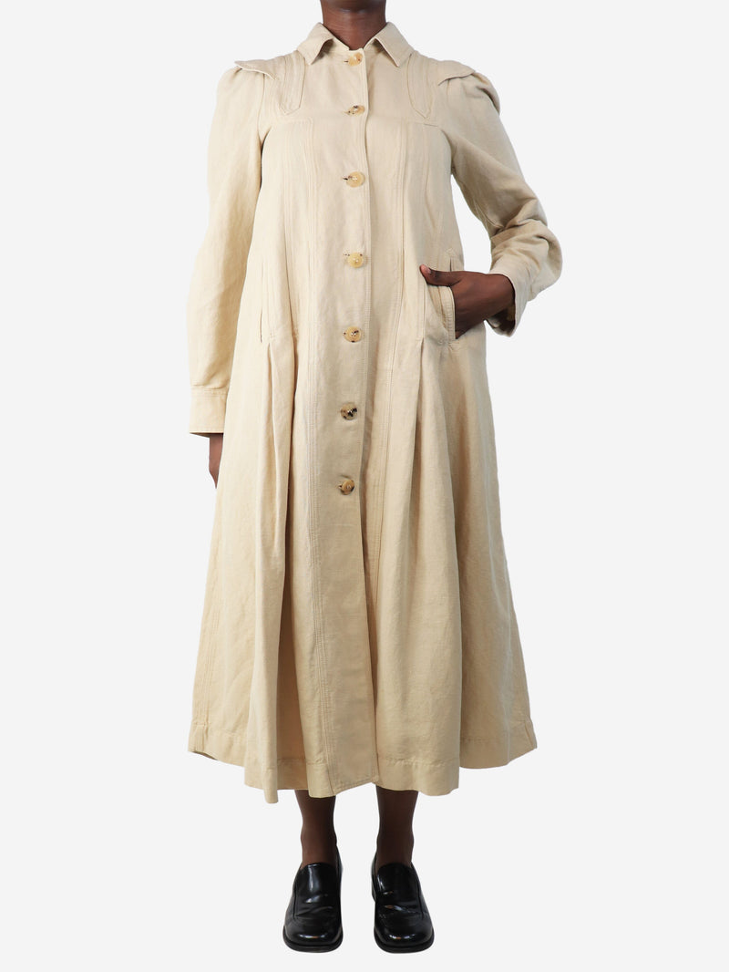 Neutral linen-blend shirt dress - size UK 10 Dresses Masscob 