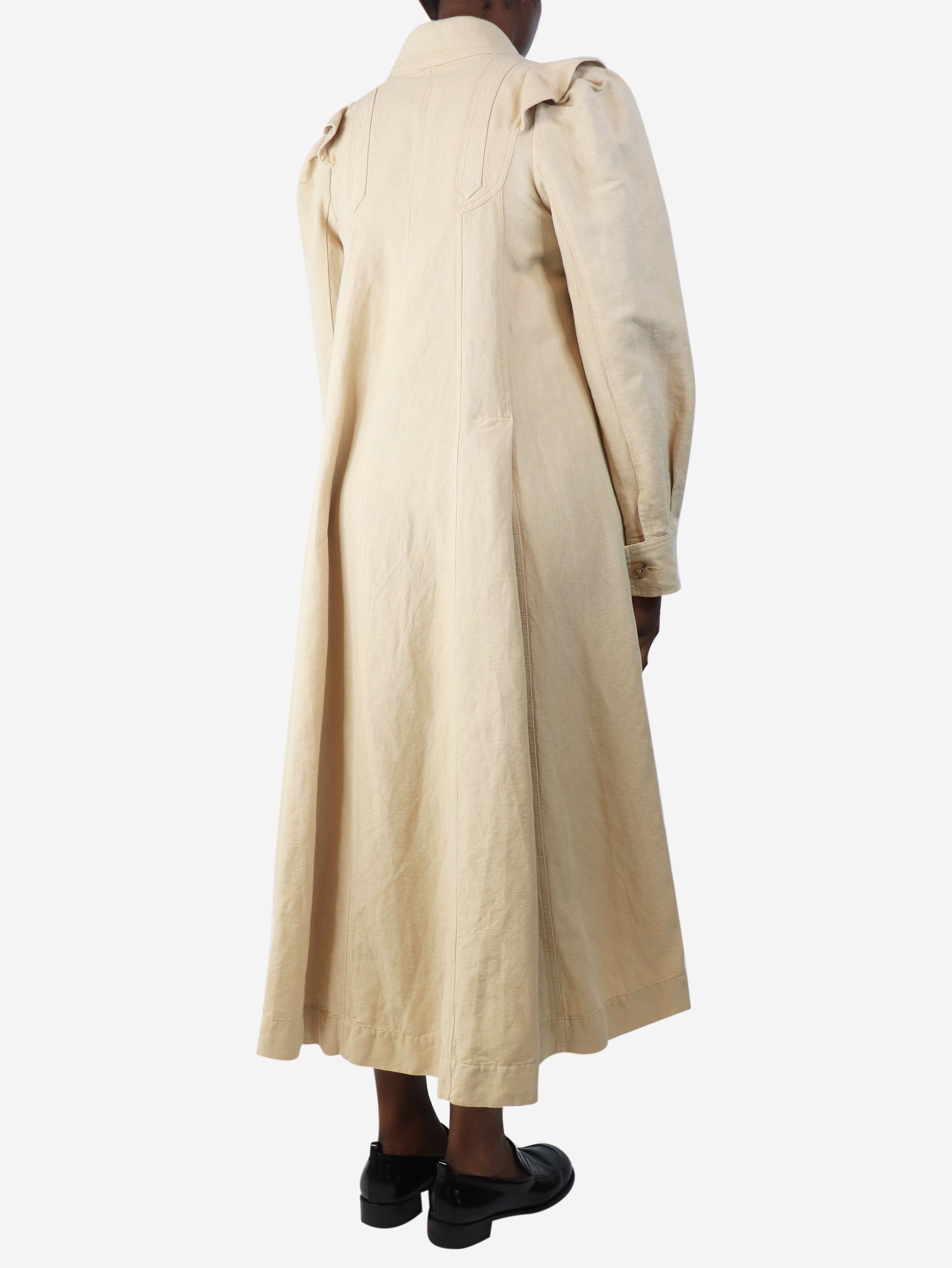 Neutral linen-blend shirt dress - size UK 10 Dresses Masscob 