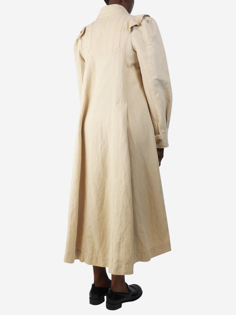 Neutral linen-blend shirt dress - size UK 10 Dresses Masscob 