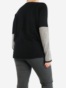 Vince Grey and black two-tone cashmere jumper - size L