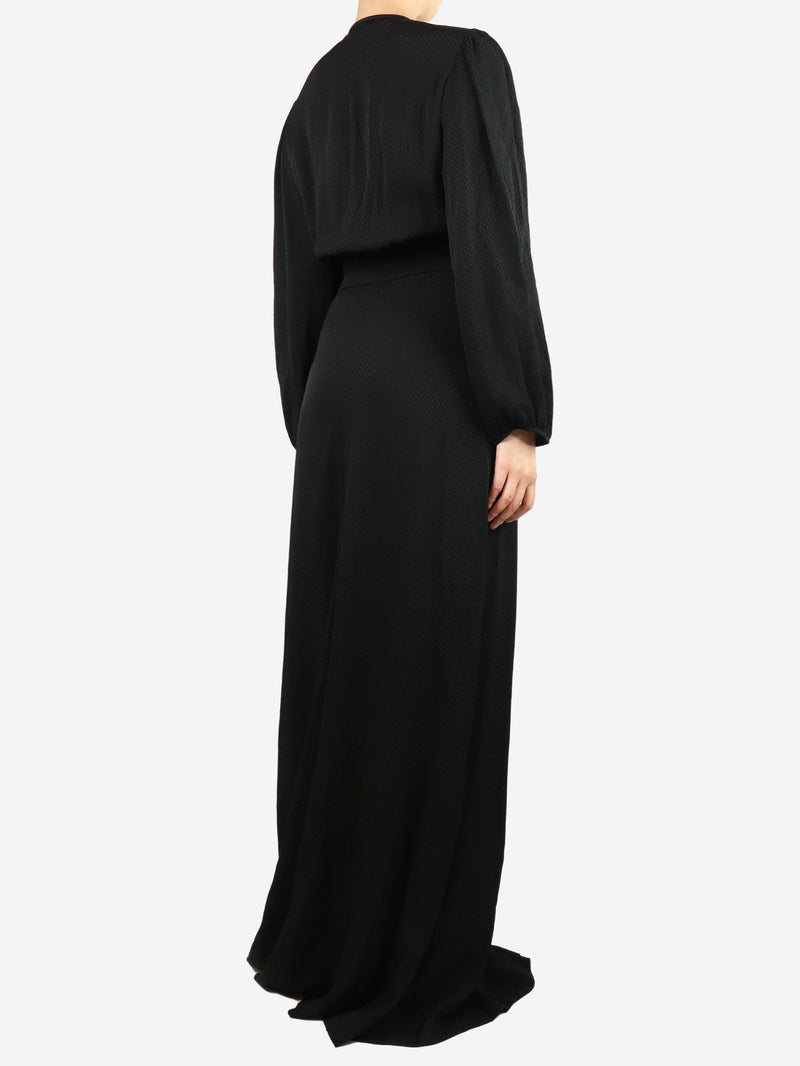 Black bejewelled V-neckline maxi dress - size UK 10 Dresses Chloe 