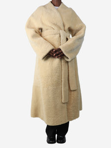 The Row Cream belted sheepskin coat - size XL