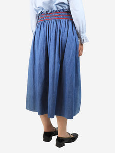 Miu Miu Blue denim midi skirt - size UK 8