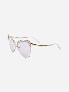 Gold and purple cat-eye sunglasses