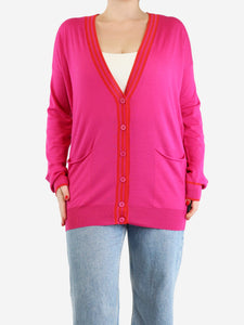 Stella McCartney Fuchsia wool pocket cardigan - size UK 14