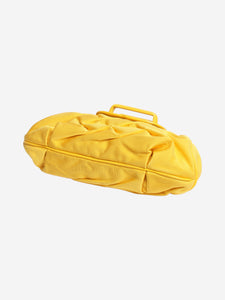 Smythson Yellow gathered clutch bag