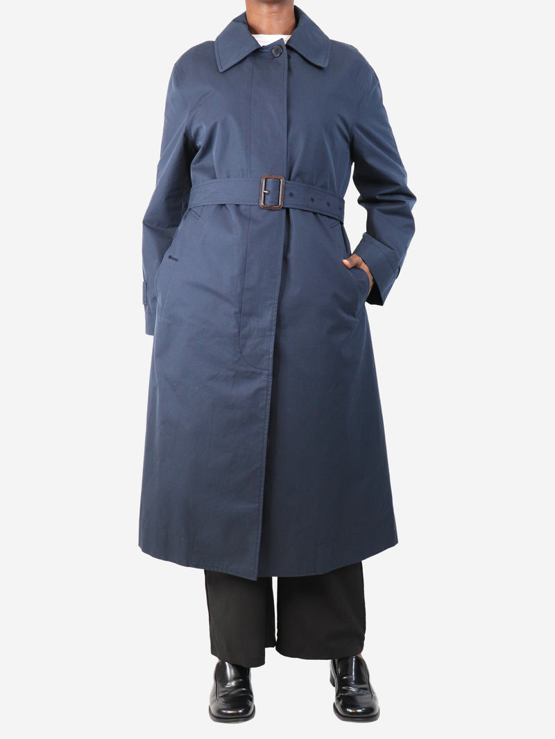 Navy proofed cotton twill coat - size UK 12 Coats & Jackets Margaret Howell 