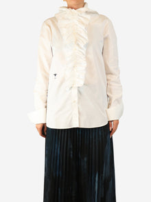 White cotton frill shirt - size UK 10 Tops Dior 