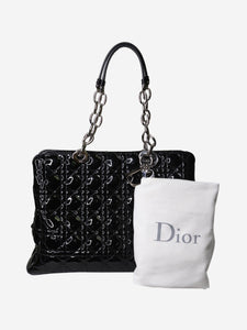 Christian Dior Lady Dior black patent leather shoulder bag