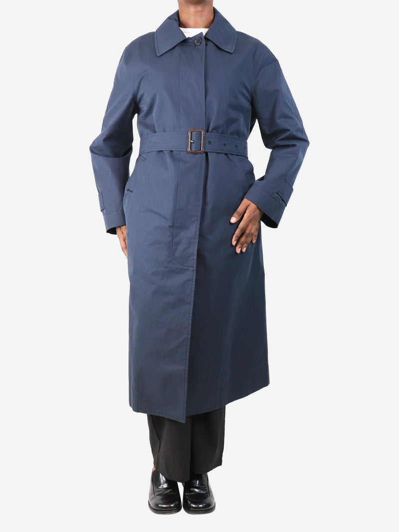 Navy proofed cotton twill coat - size UK 12 Coats & Jackets Margaret Howell 