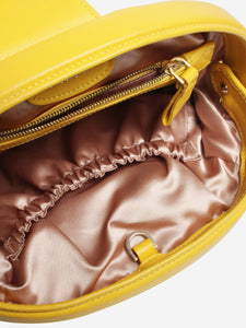 Smythson Yellow gathered clutch bag