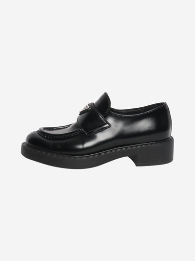 Black brushed leather loafers - size EU 37 Flat Shoes Prada 