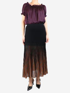 Ulla Johnson Black and bronze lurex midi skirt - size M