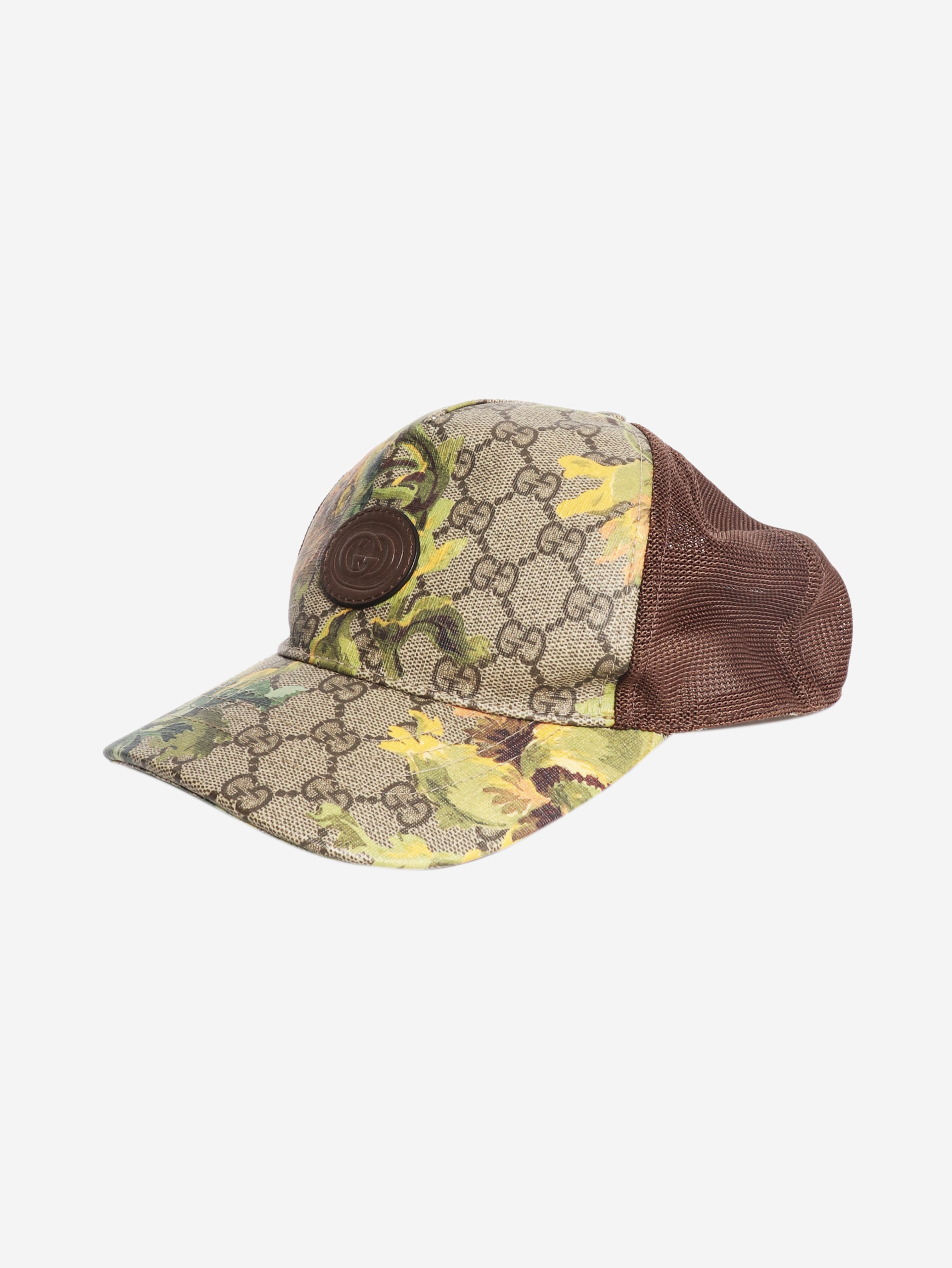 Brown GG floral cap - size M