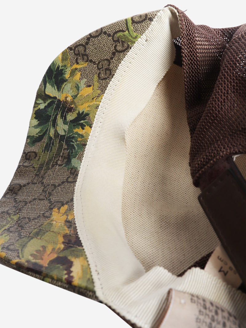 Brown GG floral cap - size M