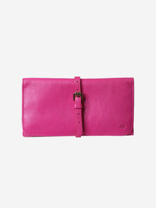 Mulberry Pink jewellery pouch with buckled closure