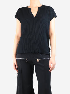 Kujten Black ribbed knit top - size M