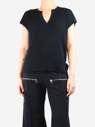 Black ribbed knit top - size M Knitwear Kujten 