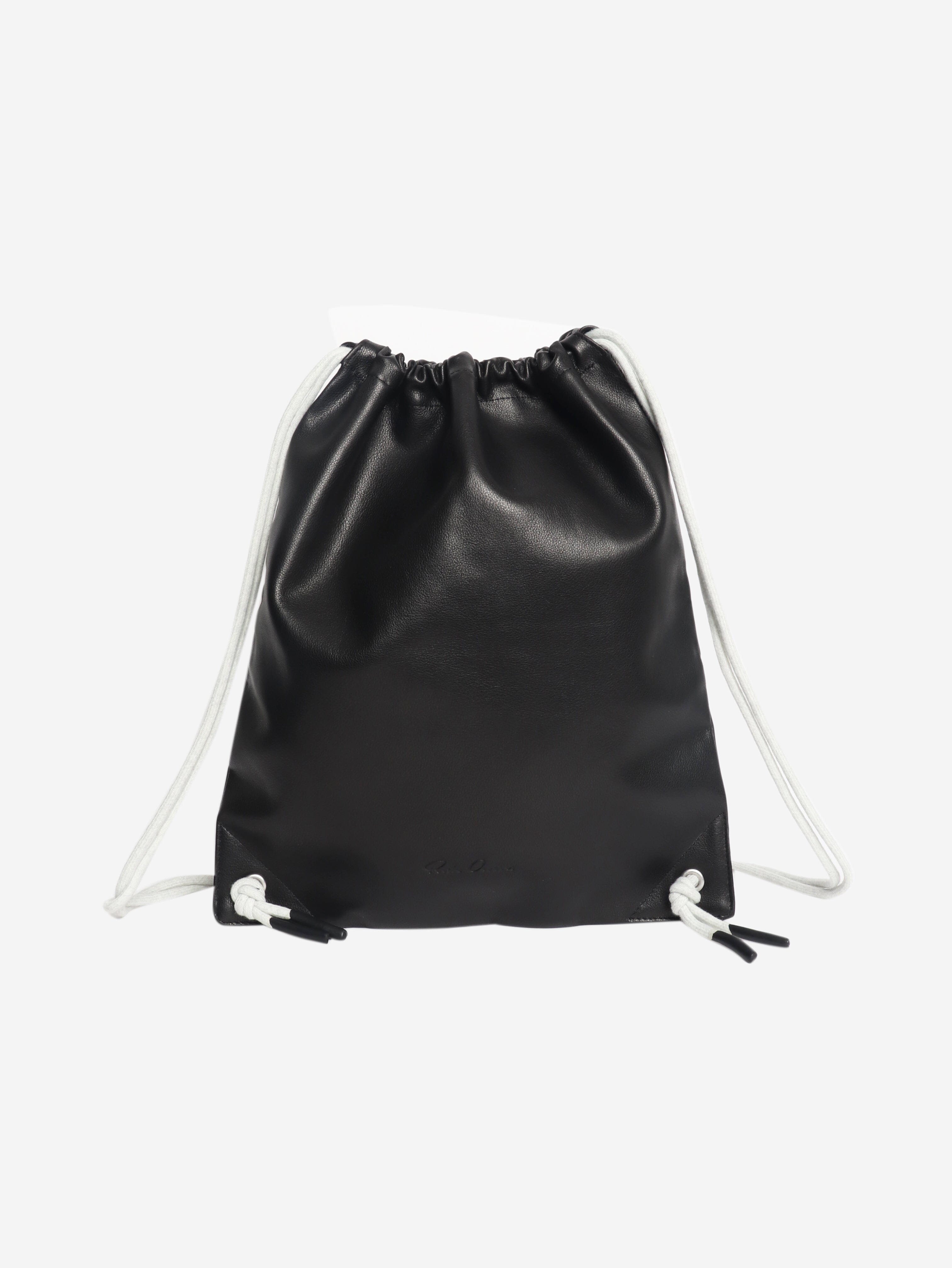 Black leather drawstring backpack Backpacks Rick Owens 